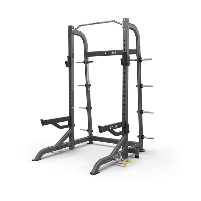 TRUE FITNESS HALF RACK WITH PLATE HOLDERS